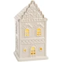 Biały lampion LED kamienica ceramiczna 6,5x5,5x12 cm ART-POL A168749
