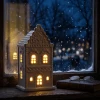 Biały lampion LED kamienica ceramiczna 6,5x5,5x12 cm ART-POL A168749