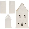 Biały lampion LED kamienica ceramiczna 6,5x5,5x12 cm ART-POL A168749