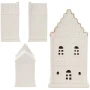 Biały lampion LED kamienica ceramiczna 6,5x5,5x12 cm ART-POL A168749