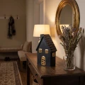 Domek dolomitowy lampion LED 19 cm czarno-złoty ART-POL A171002
