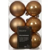 Bombki nietłukące12 szt. karmelowy  brąz 6 cm ART-POL 023139