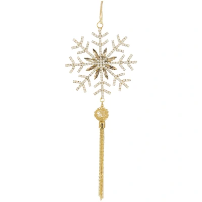 Zawieszka choinkowa płatek śniegu 21 cm złota ART-POL A157697
