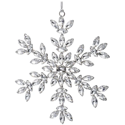 Zawieszka świąteczna płatek śniegu 14 cm srebrna ART-POL A125215