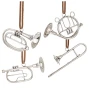 Zawieszki choinkowe instrumenty dęte srebrne komplet 4 szt. ART-POL A171424