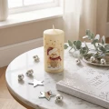Świeca Miś Teddy kremowa walec 14 cm 84 h ART-POL A142883