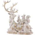 Figurka świąteczna renifer ze zwierzętami 31,5 cm biała ART-POL A163163