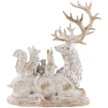 Figurka świąteczna renifer ze zwierzętami 31,5 cm biała ART-POL A163163