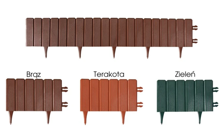 Eko palisada Eko-bord brązowa terakota zieleń fot.11