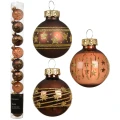 Szklane brązowe bombki choinkowe 3 cm kpl. 9 szt. KAEMINGK 011811