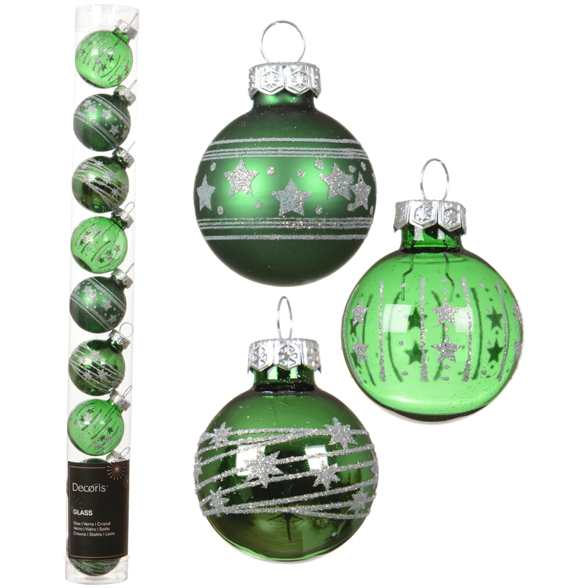 Zielone szklane bombki choinkowe kpl. 9 szt. 3 cm KAEMINGK 011818