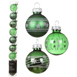 Zielone szklane bombki choinkowe kpl. 9 szt. 3 cm KAEMINGK 011818