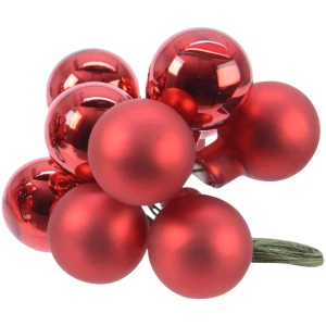 Bombki szklane na druciku 2 cm 10 szt. czerwone KAEMINGK 715075-2