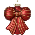 Szklane kokardki choinkowe 10 cm bordowe komplet 6 szt. KAEMINGK 123965KPL