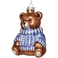 Szklana bombka Miś w niebieskim sweterku 11,1 cm KAEMINGK 123856-2