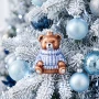Szklana bombka Miś w niebieskim sweterku 11,1 cm KAEMINGK 123856-2