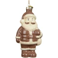 Szklany Mikołaj czekoladowy zawieszka choinkowa 11,9 cm KAEMINGK 123866-1