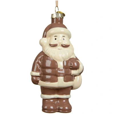 Szklany Mikołaj czekoladowy zawieszka choinkowa 11,9 cm KAEMINGK 123866-1