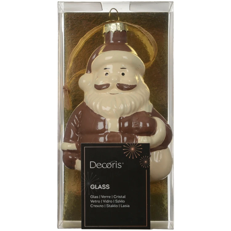 Szklany Mikołaj czekoladowy zawieszka choinkowa 11,9 cm KAEMINGK 123866-1