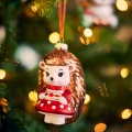 Szklana zawieszka choinkowa Jeż z poduszką 11,3 cm KAEMINGK 123878-2
