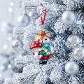 Szklana zawieszka Wiewiórka z muchomorem 9 cm KAEMINGK 124103-2