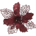 Gwiazda betlejemska na klipsie bordowa 28 cm KAEMINGK 463205-1