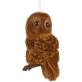 Zawieszka sowa flokowana 9 cm ciemnobrązowy KAEMINGK 512753-1