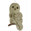 Zawieszka sowa welurowa 9 cm szara KAEMINGK 512753-2