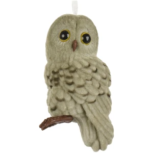 Zawieszka sowa welurowa 9 cm szara KAEMINGK 512753-2