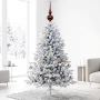 Szklany szpic choinkowy 31 cm bordowy połysk złote gwiazdki KAEMINGK 170248-2