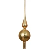Szklany szpic choinkowy 31 cm złoty mat brokatowe romby KAEMINGK 170249-1