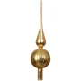 Szklany szpic choinkowy 31 cm złoty mat brokatowe romby KAEMINGK 170249-1