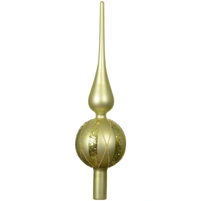 Szpic choinkowy 31 cm pistacjowy mat złote romby KAEMINGK 170257-1