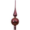 Szklany czubek choinkowy 31 cm brokatowy bordowy KAEMINGK 170263-3