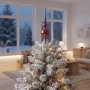 Szklany czubek choinkowy 31 cm brokatowy bordowy KAEMINGK 170263-3