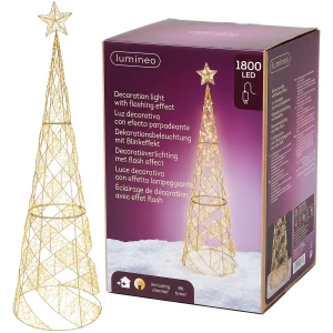 Choinka świetlna LED 234cm 1800 diod IP44 złota efekt flash KAEMINGK 493921