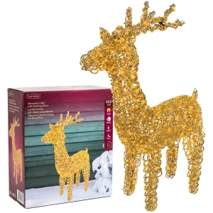 Renifer świetlny 800LED 104cm złoty klasyczny ciepły IP44 KAEMINGK 493972