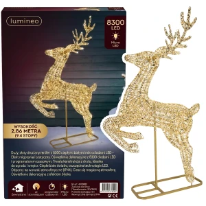 Renifer LED 286cm złoty 8300 LED efekt FLESH zewnętrzny IP44 KAEMINGK 493982