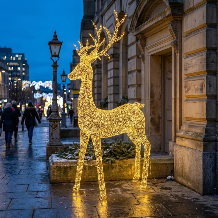 Renifer LED zewnętrzny IP44 270 cm złoty KAEMINGK 490456