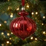 Bombki z koralikami 8 cm czerwono-bordowe 6 szt. KAEMINGK 026927KPL
