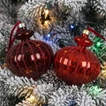 Bombki z koralikami 8 cm czerwono-bordowe 6 szt. KAEMINGK 026927KPL