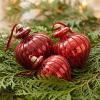 Bombki z koralikami 8 cm czerwono-bordowe 6 szt. KAEMINGK 026927KPL