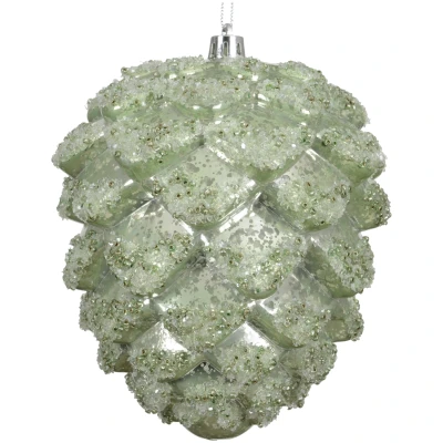 Zawieszka szyszka 14 cm jasnozielona z koralikami KAEMINGK 028537-2