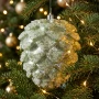 Zawieszka szyszka 14 cm jasnozielona z koralikami KAEMINGK 028537-2