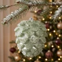 Zawieszka szyszka 14 cm jasnozielona z koralikami KAEMINGK 028537-2