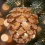 Zawieszka szyszka 14 cm jasnobrązowa KAEMINGK 028538-2