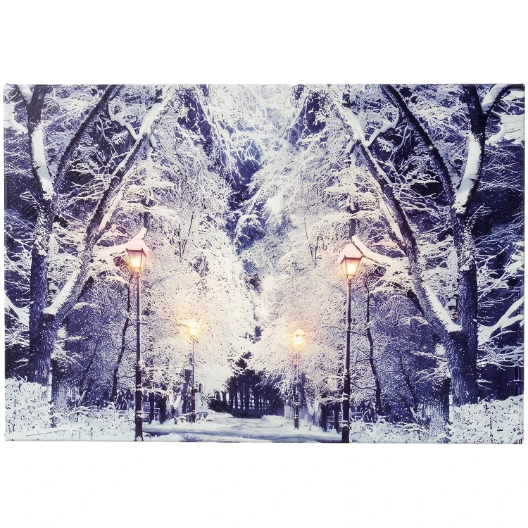 Obraz LED 58x38 cm zimowy park 6 LED KAEMINGK 485486-1