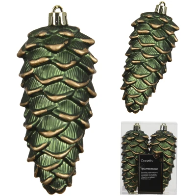 Szyszki choinkowe 11,5 cm zielone mat 2 szt. KAEMINGK 028504-2
