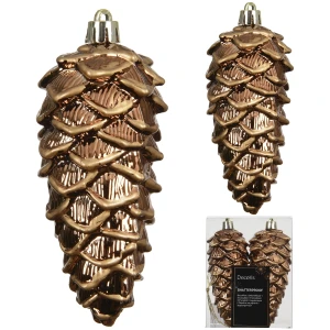 Szyszki choinkowe 11,5 cm brązowe połysk 2 szt. KAEMINGK 028505-1