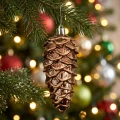 Szyszki choinkowe 11,5 cm brązowe połysk 2 szt. KAEMINGK 028505-1